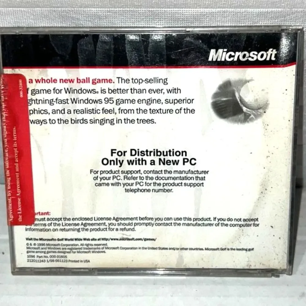 Microsoft Golf Windows 95 Version New Sealed! RARE!